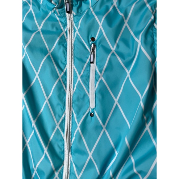 IZOD Golf Women's Convertible Jacket M‎ Aqua Blue Zip-Off Sleeves to Vest - Picture 5 of 16
